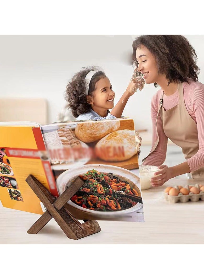 Generic Cookbook Stand Wooden Recipe Book Holder Decorative Table Top Easels  - Image 3