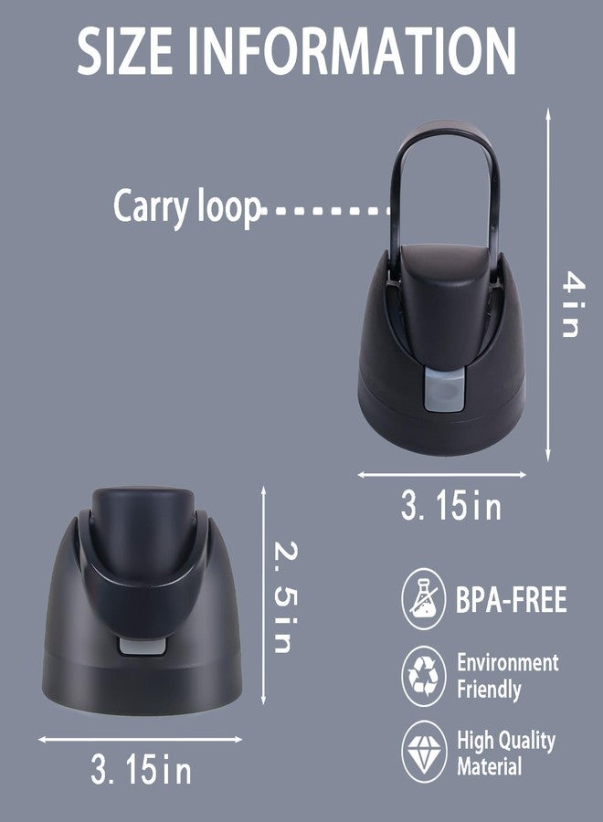 NebkDask Replacement Lid for Owala Freesip - Fits 16oz, 24oz, 32oz, Bottles, Leakproof Cap, BPA-Free Water Bottle Accessory with a Gasket Replacement Stopper and a Bottle O Seal Ring（Black） - Image 2