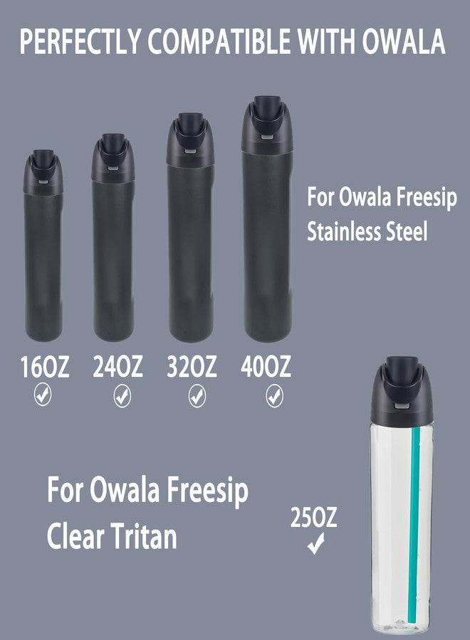 NebkDask Replacement Lid for Owala Freesip - Fits 16oz, 24oz, 32oz, Bottles, Leakproof Cap, BPA-Free Water Bottle Accessory with a Gasket Replacement Stopper and a Bottle O Seal Ring（Black） - Image 4