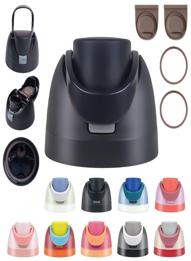 NebkDask Replacement Lid for Owala Freesip - Fits 16oz, 24oz, 32oz, Bottles, Leakproof Cap, BPA-Free Water Bottle Accessory with a Gasket Replacement Stopper and a Bottle O Seal Ring（Black） - Image 1
