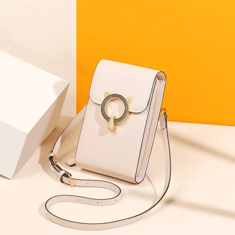 Golden Fox Two-Layer Cowhide Popular Bag Women'S 2025 Light Luxury Chain Mobile Phone Bag Shoulder Bag Women'S Bag Women'S Crossbody - Image 2