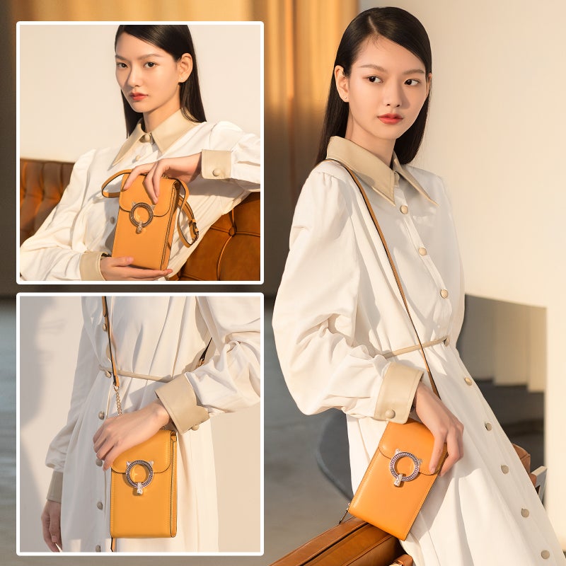 Golden Fox Two-Layer Cowhide Popular Bag Women'S 2025 Light Luxury Chain Mobile Phone Bag Shoulder Bag Women'S Bag Women'S Crossbody - Image 3