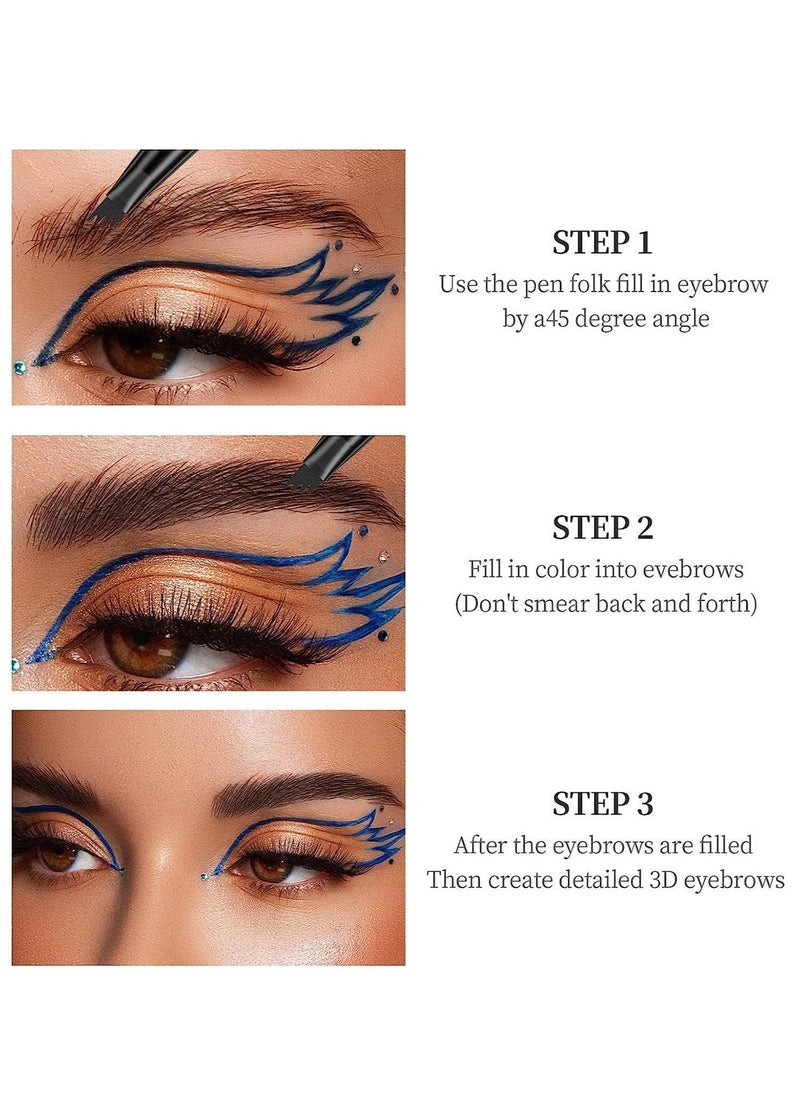 QIC - Liquid Eyebrow Pencil Waterproof Eyebrow Microblading Pen Eye Makeup Eyebrow Pen Long Lasting Waterproof Micro 4 Point Brow Pen Natural Looking Brows Makeup Dark Coffee #2 - Image 1
