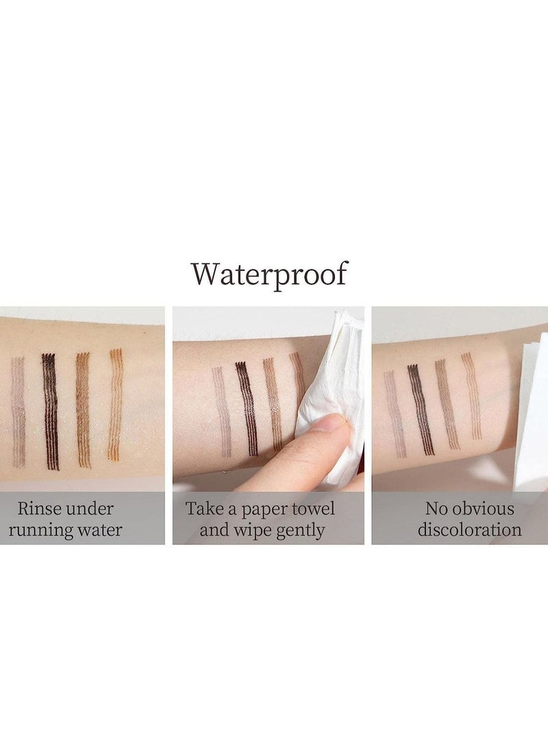 QIC - Liquid Eyebrow Pencil Waterproof Eyebrow Microblading Pen Eye Makeup Eyebrow Pen Long Lasting Waterproof Micro 4 Point Brow Pen Natural Looking Brows Makeup Dark Coffee #2 - Image 1