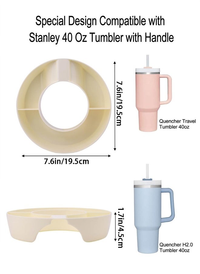 Generic Snack Bowl for Stanley Cup, Reusable Snack Ring Compatible with Stanley Quencher H2.0 40oz Tumbler with Handle, Cute Water Bottle Accessories for Car Cup Holder Cinema Home Outdoor  - Image 2