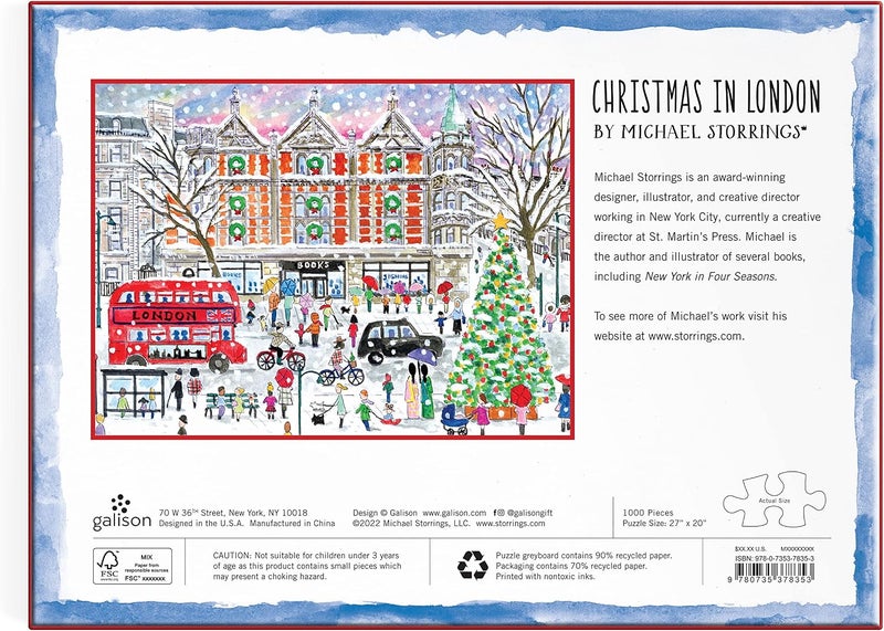 Galison Michael Storrings Christmas in London 1000 Piece Puzzle - Image 5
