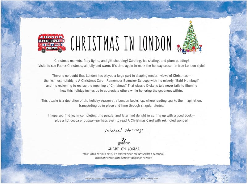 Galison Michael Storrings Christmas in London 1000 Piece Puzzle - Image 4