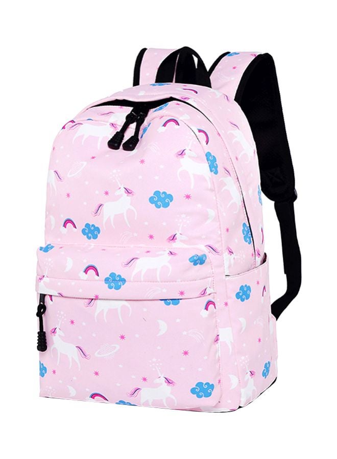 Polyester Printed Backpack Pink/White/Blue