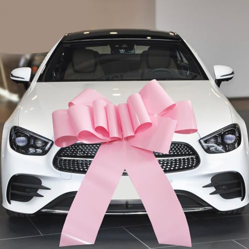 HQJAXJ Big Pink Car Bow 30inch Large Giant Bow for PresentGift Wrapping Bow for Large Gift Decoration for ChristmasNew HouseCarPartyFestival Pink - Image 1