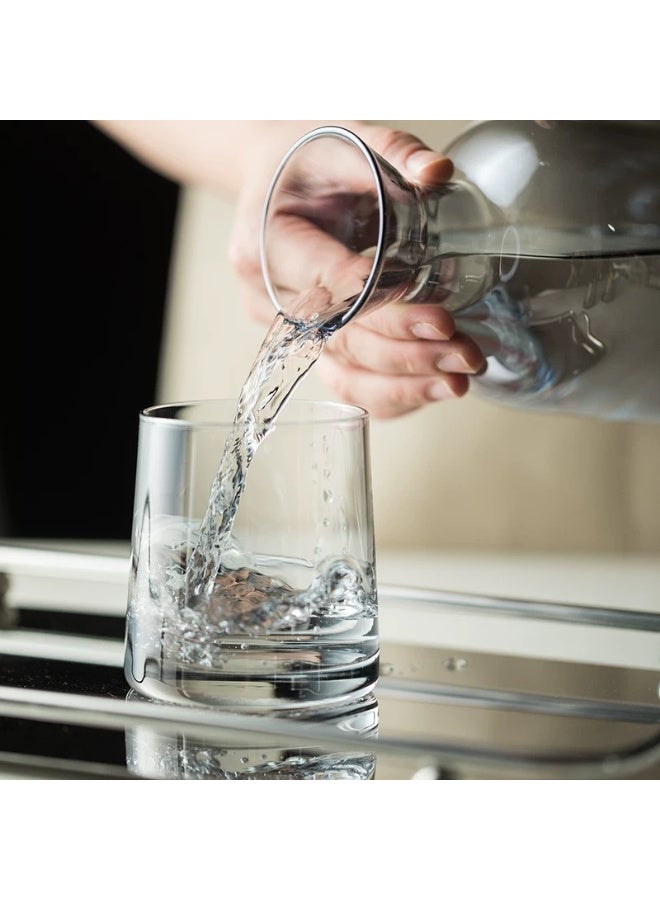 Firasa 7-Pcs Glass Pitcher Set Glass Pitcher 1.2 Liter with Lid Drinking Glasses Set 6 Cups 270ML Water Jug for Hot Cold Water Coffee Milk Juice Iced Tea Pitcher Glassware Carafes Pitchers Water Glasses - Image 3