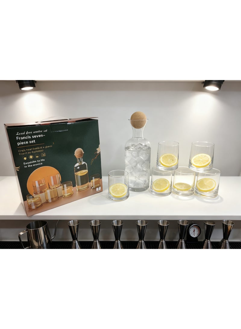 Firasa 7-Pcs Glass Pitcher Set Glass Pitcher 1.2 Liter with Lid Drinking Glasses Set 6 Cups 270ML Water Jug for Hot Cold Water Coffee Milk Juice Iced Tea Pitcher Glassware Carafes Pitchers Water Glasses - Image 4