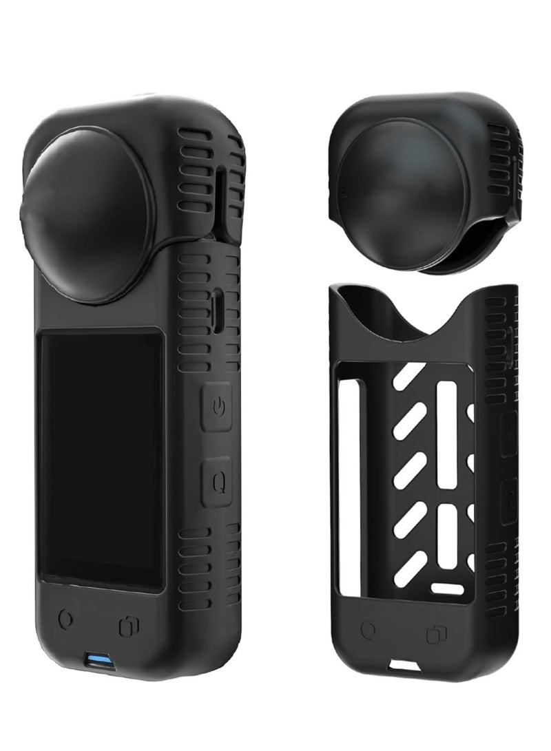 Silicone Protective Case for Insta360 X4 with Lens Cap, Anti-Fall Hand Strap, and Protective Cover for Enhanced Safety of Insta360 X4 Camera. - Image 1