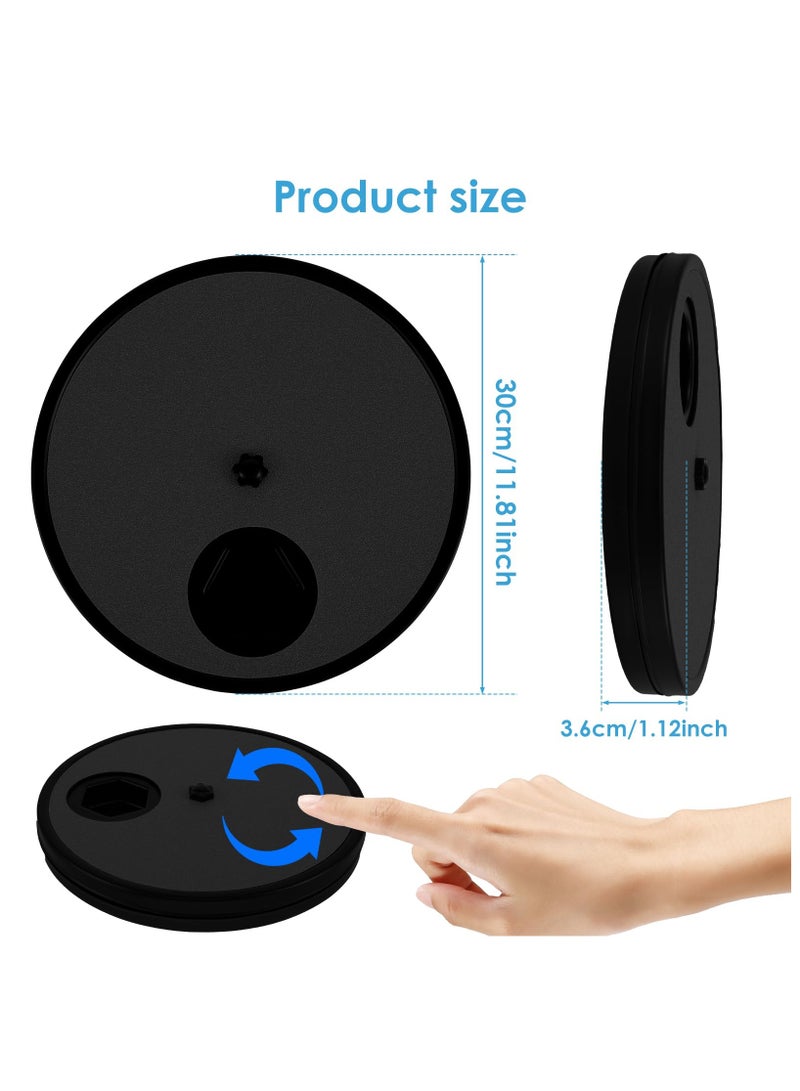 Dog Scratch Pad for Nails, Non-Slip Dog Scratch Board with 6 Snack Compartments, Rotating Round Dog Scratch Board, Removable Scratching Scratchboard Scratchpad Sandpaper for Dog Pet (Black)