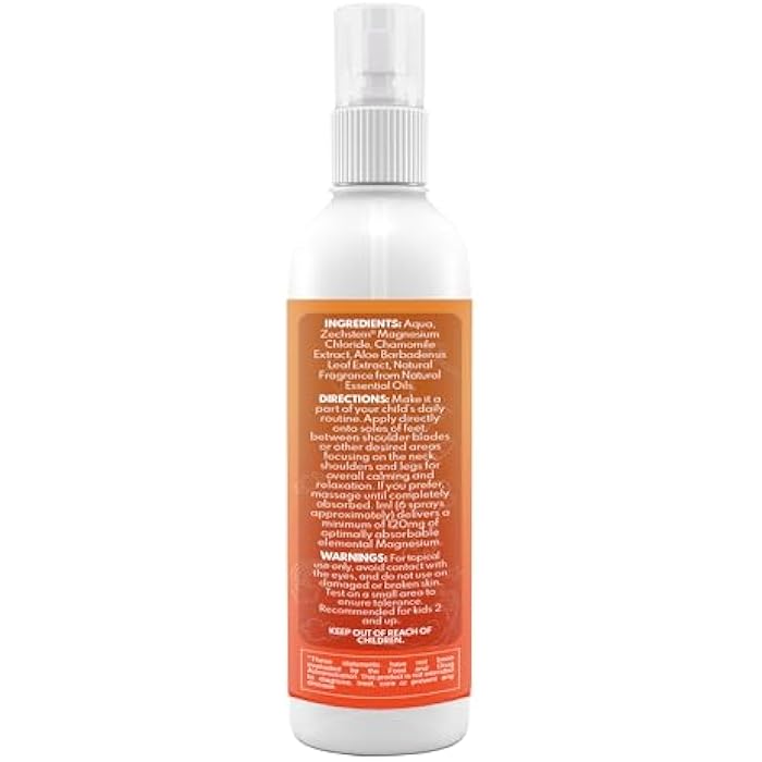 VAL Kids Magnesium Oil Spray – Natural Bedtime Calm & Mood Support | Zechstein Magnesium, Chamomile & Aloe | No Itch | Fast-Absorbing | Made in USA | 4oz - Image 4