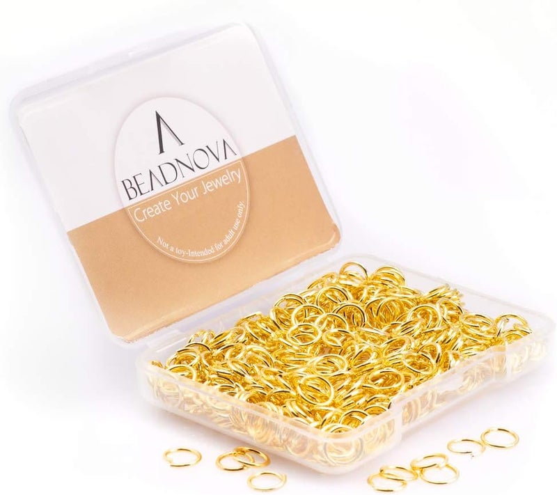BEADNOVA 7mm Open Jump Rings for Jewelry Making Gold Jewelry Jump Rings for Keychains and Earrings (300Pcs) - Image 1