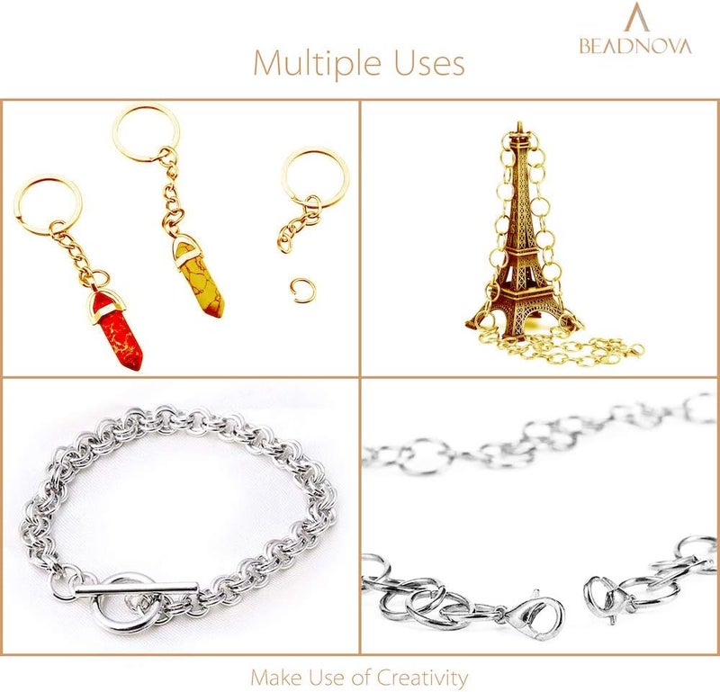 BEADNOVA 7mm Open Jump Rings for Jewelry Making Gold Jewelry Jump Rings for Keychains and Earrings (300Pcs) - Image 5