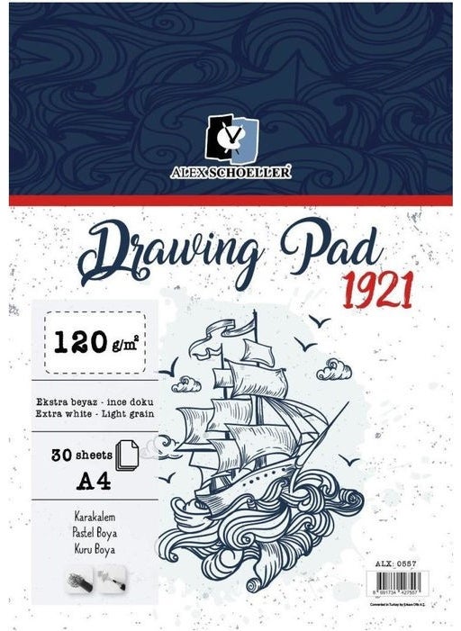 Alex Schoeller Drawing Pad Sketch Drawing Book 120 gr A4 30 Sheets 