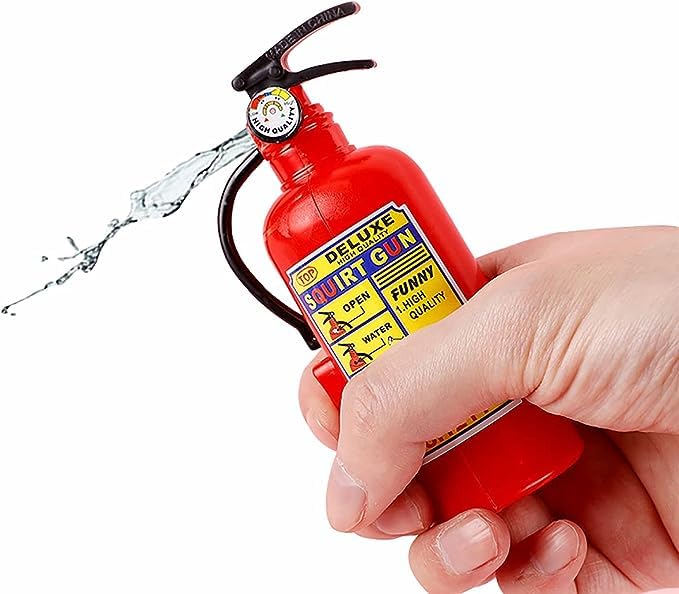 Sujosa 3pcs Realistic Fire Extinguisher Toys 4 Inches Refillable Firefighter Water Squirters Fake Mini Cylinder Fireman Spray Sprinklers Halloween April Fools Christmas Party Gags Gifts Pranks - Image 1