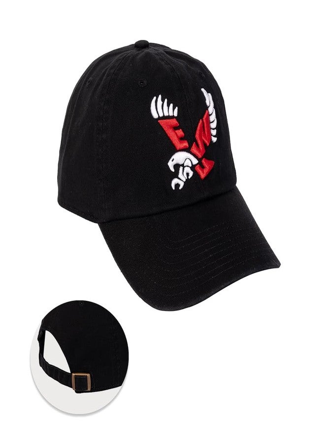 Desert Cactus Eastern Washington University Baseball Hat EWU Eagles Brimmed Embroidered Cap Adjustable Cloth Strap Adult (Style B) Black - Image 1