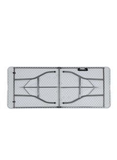 Generic 240cm Portable Rectangular Folding Multipurpose Dining Table Suitable for Camping and Outdoor or Indoor Events | Resin and Steel Legs | Seats 6-8 People, White  - Image 5