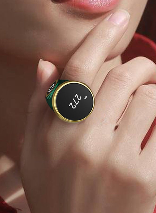 شاشة OLED الذكية الدائرية الجديدة لعام 2025 تأتي مع 3 أحجام متوافقة (18 مم / 20 مم / 22 مم) (أخضر زمردي) - Image 3