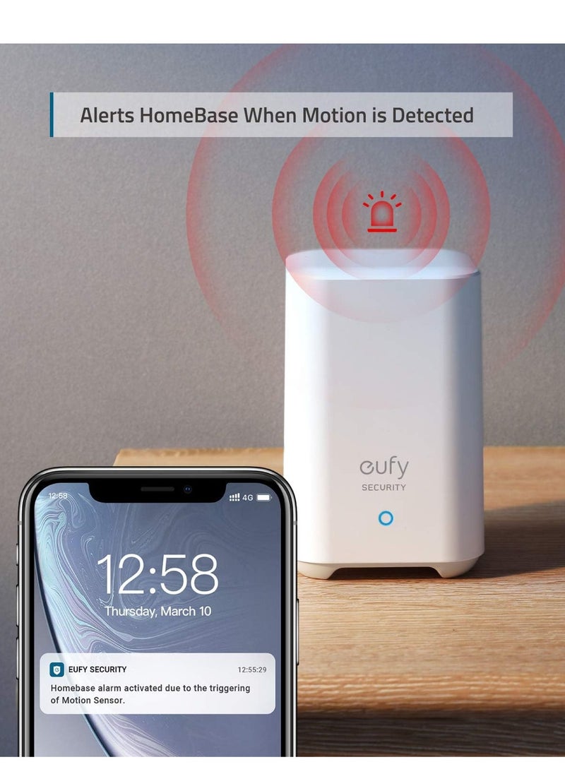 eufy - Motion Sensor eufy Security Home Alarm System Motion Sensor, 100° Coverage, 30 ft Range, 2-Year Battery Life, Adjustable Sensitivity (HomeBase Required) - 18 Months Local Warranty - Image 1