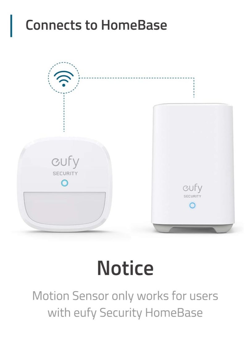 eufy - Motion Sensor eufy Security Home Alarm System Motion Sensor, 100° Coverage, 30 ft Range, 2-Year Battery Life, Adjustable Sensitivity (HomeBase Required) - 18 Months Local Warranty - Image 1