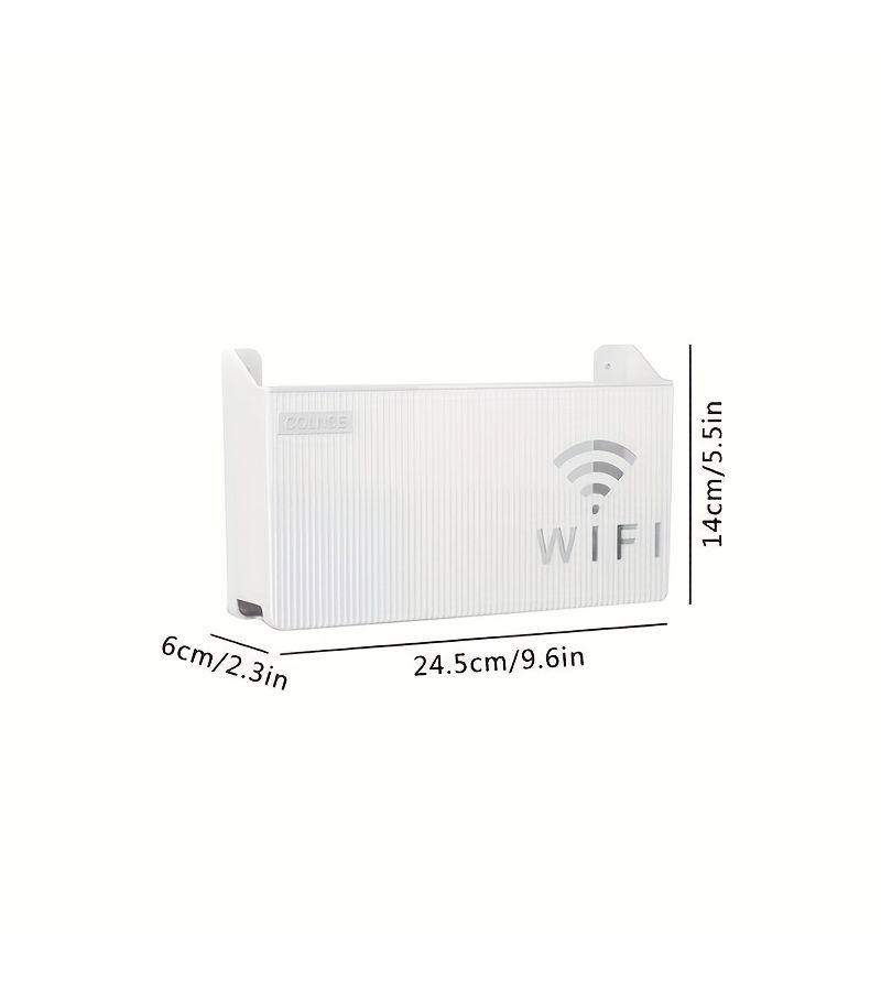 رف أبيض بلاستيكي لتثبيت راوتر WiFi على الحائط، سهل، بدون حفر - Image 5