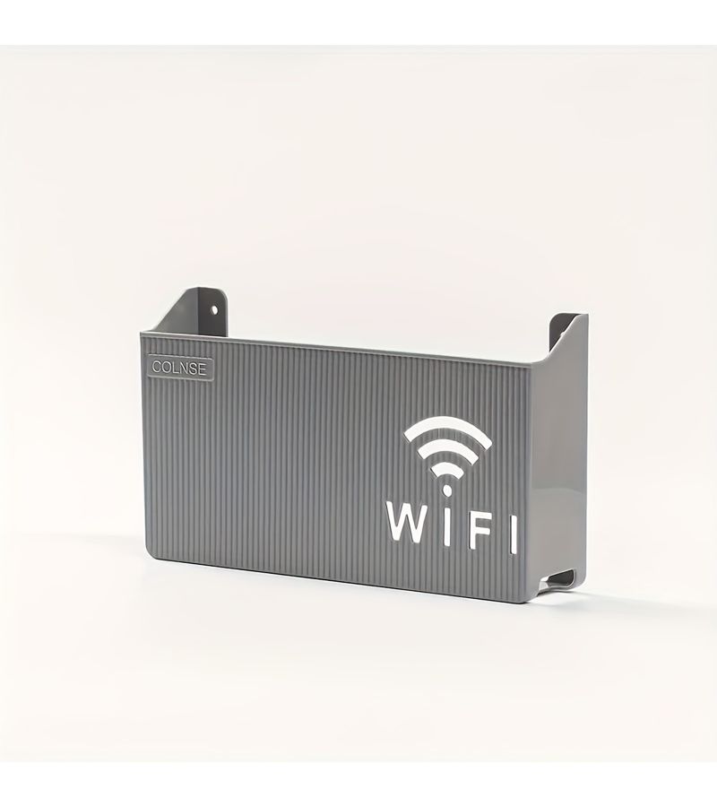 رف أبيض بلاستيكي لتثبيت راوتر WiFi على الحائط، سهل، بدون حفر - Image 4
