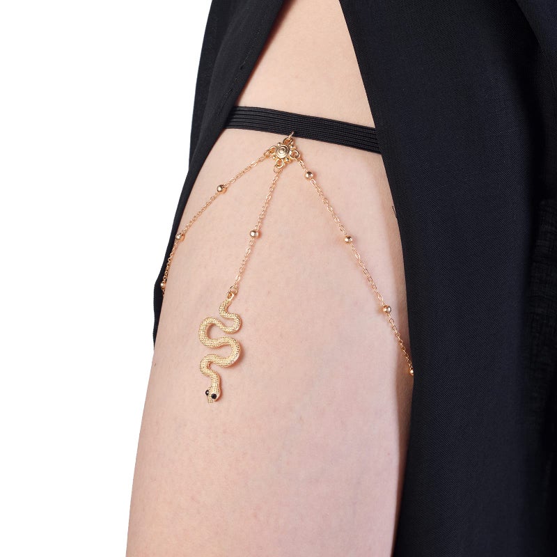 Tornito 12Pcs Thigh Chains Snake Heart Pearl CZ Leg Chain Boho Layered Body Chain Summer Beach Party Body Jewelry for Women Gold Tone - Image 5