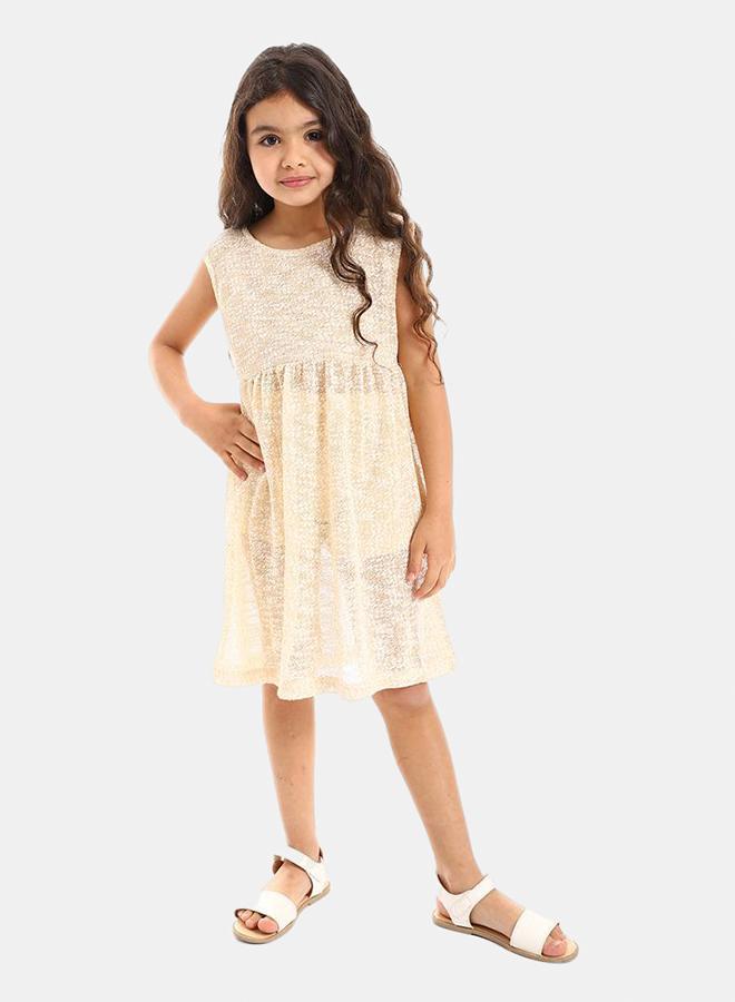 kady Round Neck Slip On Dress girls beige 10 - Image 1