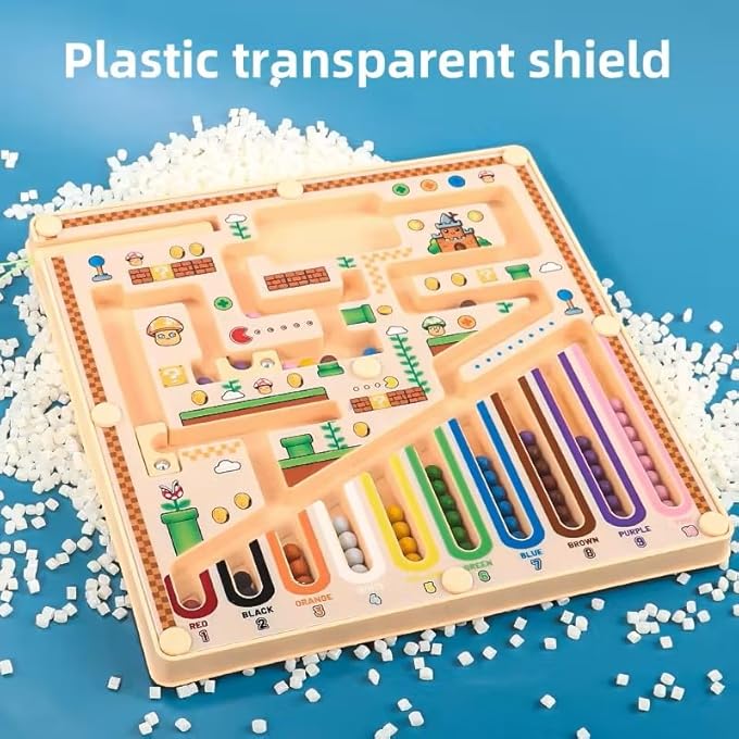 MAGNETIC COLOR AND NUMBER MAZE - MONTESSORI TOYS FOR TODDLERS, BEAD MAZE WITH 55 MAGNETIC BEADS, LEARNING TOYS FOR COUNTING, FINE MOTOR SKILLS, COLOR RECOGNITION, IDEAL GIFT FOR KIDS AGES 3+ - Image 4