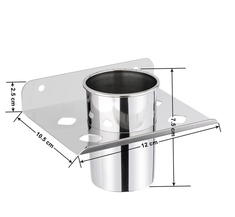 Primax Platinum Stainless Steel Tooth Brush Holder - Tumbler Holder - Bathroom Accessories - Pack of 1 - Image 3