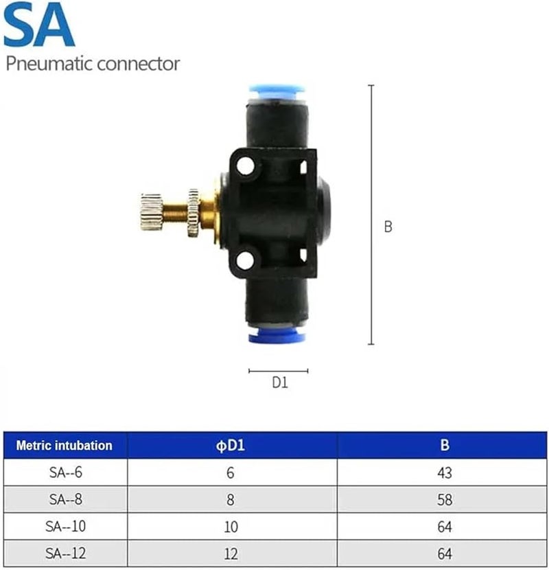 100 قطعة مناسبة لخرطوم الهواء الهوائي موصل دفع الأنبوب للماء لون SA حجم OD 4 مم - Image 3