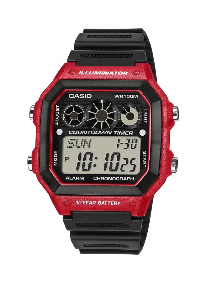 كاسيو ساعة يد رقمية للشباب AE-1300WH-4AVDF - 45 مم - أسود رجال - Image 1