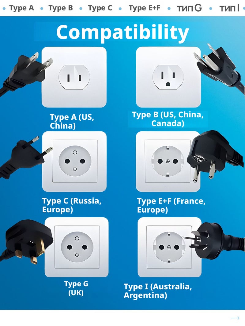 Universal Travel Power Adapter, Grey - Image 4