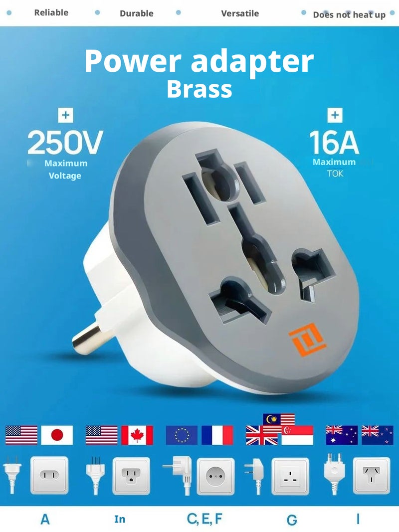 Universal Travel Power Adapter, Grey - Image 1