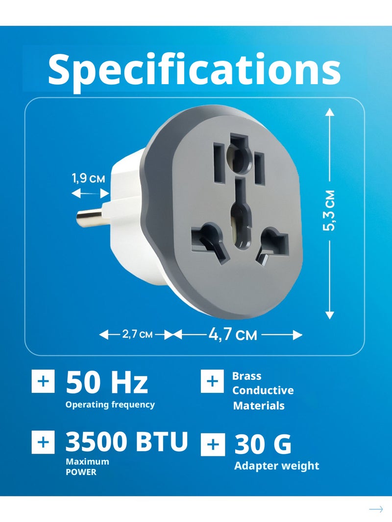 Universal Travel Power Adapter, Grey - Image 5