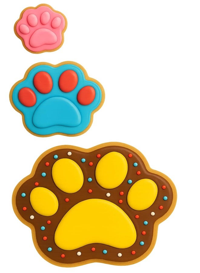 Mighty Gadget 3 Pack of Adorable Dog Paw Shapes Cookie Cutter Set in 1.75”, 2.75", & 3.75" Sizes - Hand Made in the USA by Mighty Gadget (Random Color) - Image 4