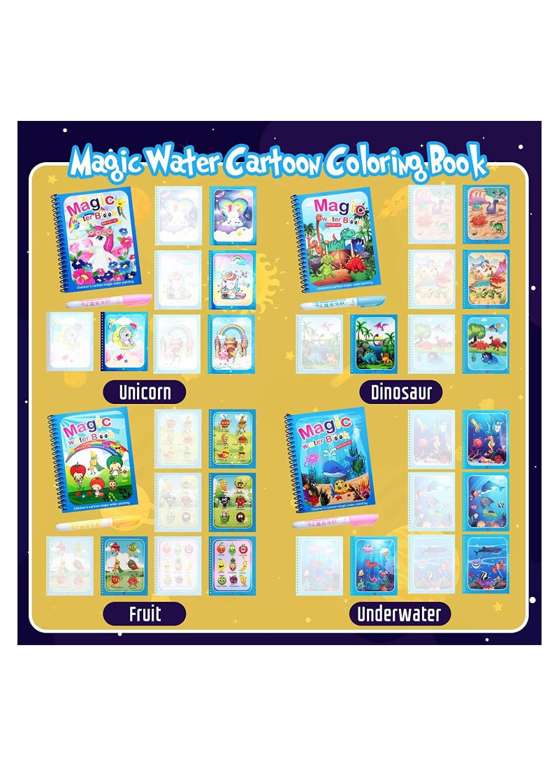 SYOSI 8-Piece Cartoon Water Coloring Magic Book With Water Pen For Toddlers And Kids  - Image 3