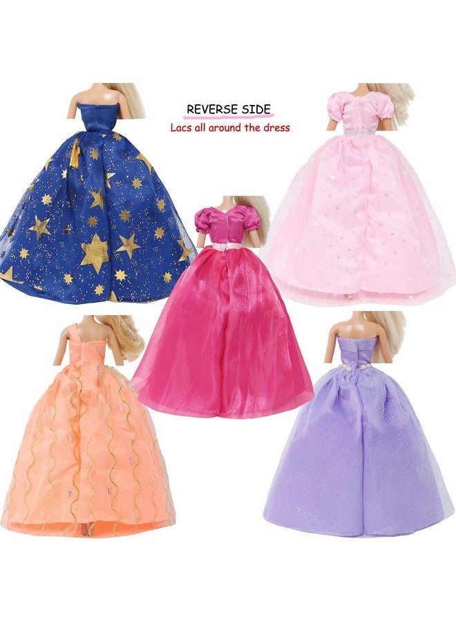 BJDBUS 5 Pcs Handmade Wedding Dress Party Gown For 11.5 Inch Girl Doll Clothes Accessories Random Clothing Set - Image 3