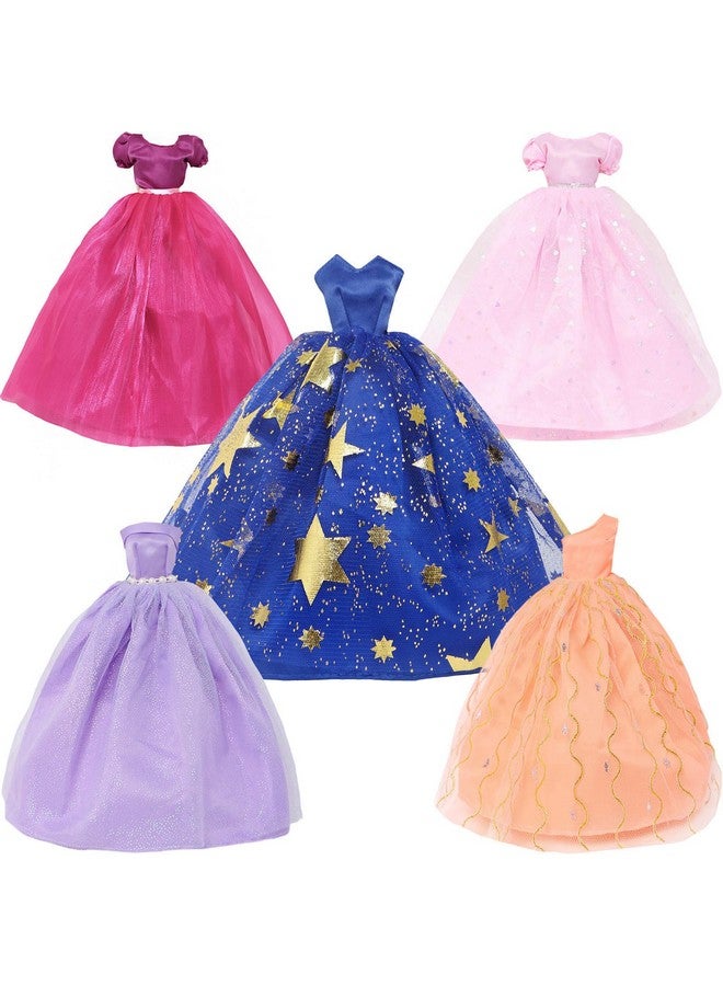 BJDBUS 5 Pcs Handmade Wedding Dress Party Gown For 11.5 Inch Girl Doll Clothes Accessories Random Clothing Set - Image 1