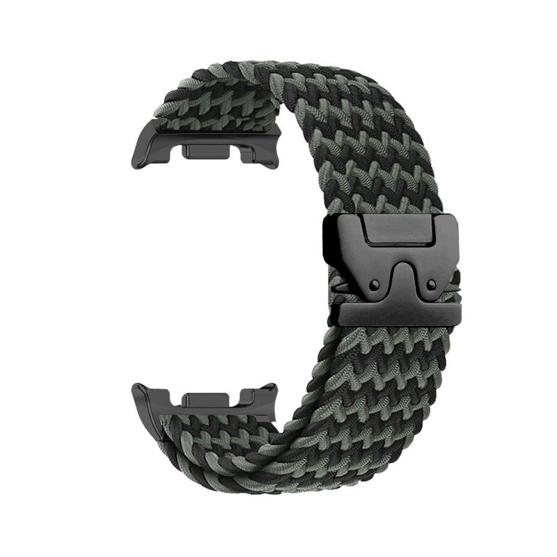 AD سوار ساعة ذكية سوار نايلون حلقي متوافق مع Samsung Galaxy Watch 8 Classic بملاءمة قابلة للتعديل وحزام بديل للاستخدام اليومي باللون أسود قابل للتعديل باللون الأسود - Image 1