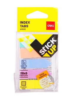 Deli 100-Piece Plastic Index Tabs Multicolour  - Image 1
