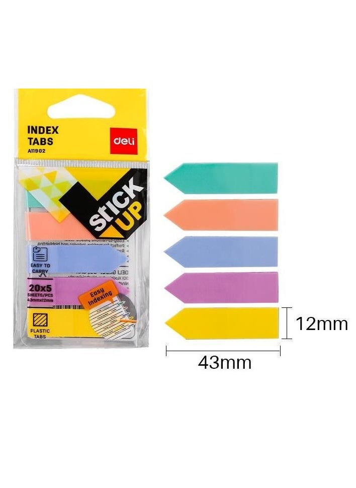 Deli 100-Piece Plastic Index Tabs Multicolour  - Image 2