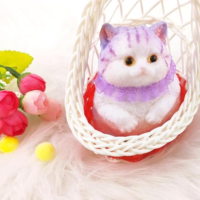 QOUXZ Hand Painted Cat Squishy ToysCute Ultra Soft Kitty Squeeze Fidget Toys for Stress Relief ,Kawaii Squishies Sticky Animal Toys for Adults Kids,Decompression Sensory Balls Toys for Autism - Image 5