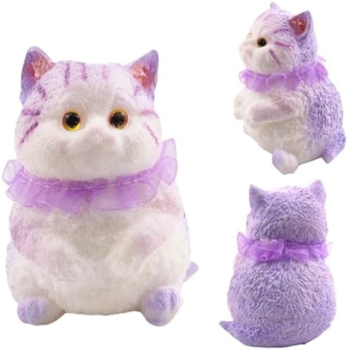 QOUXZ Hand Painted Cat Squishy ToysCute Ultra Soft Kitty Squeeze Fidget Toys for Stress Relief ,Kawaii Squishies Sticky Animal Toys for Adults Kids,Decompression Sensory Balls Toys for Autism - Image 1