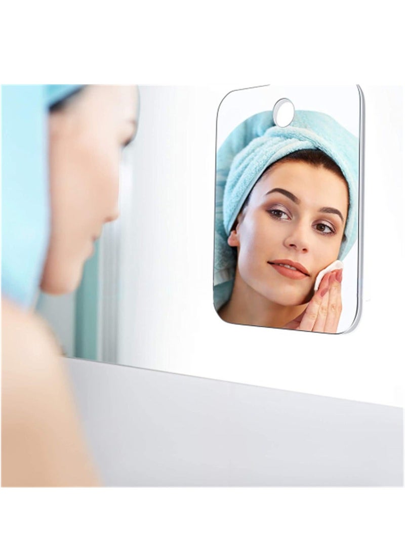Anti-Fog Shower Mirror Kit, Shower Makeup Shave Mirror, Frameless Shower Mirror, Wall Hanging Mirror, Fogless Shower Mirror, Lightweight Portable Fogless Mirror for Men and Women - Image 3