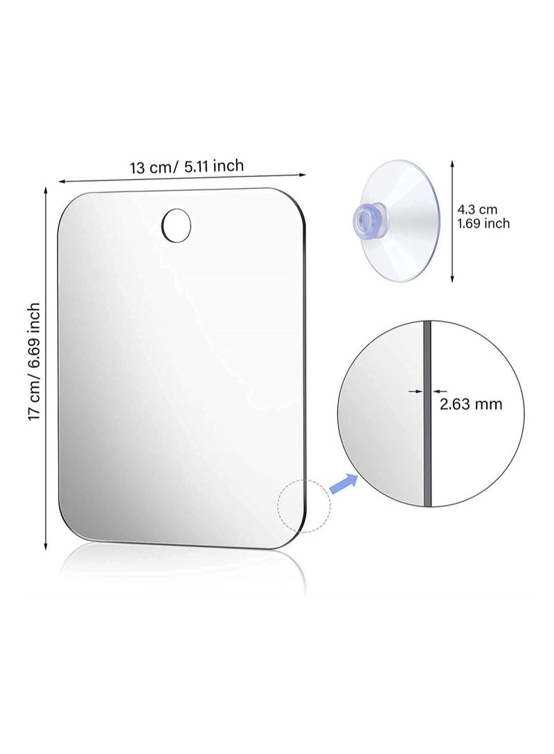Anti-Fog Shower Mirror Kit, Shower Makeup Shave Mirror, Frameless Shower Mirror, Wall Hanging Mirror, Fogless Shower Mirror, Lightweight Portable Fogless Mirror for Men and Women - Image 5
