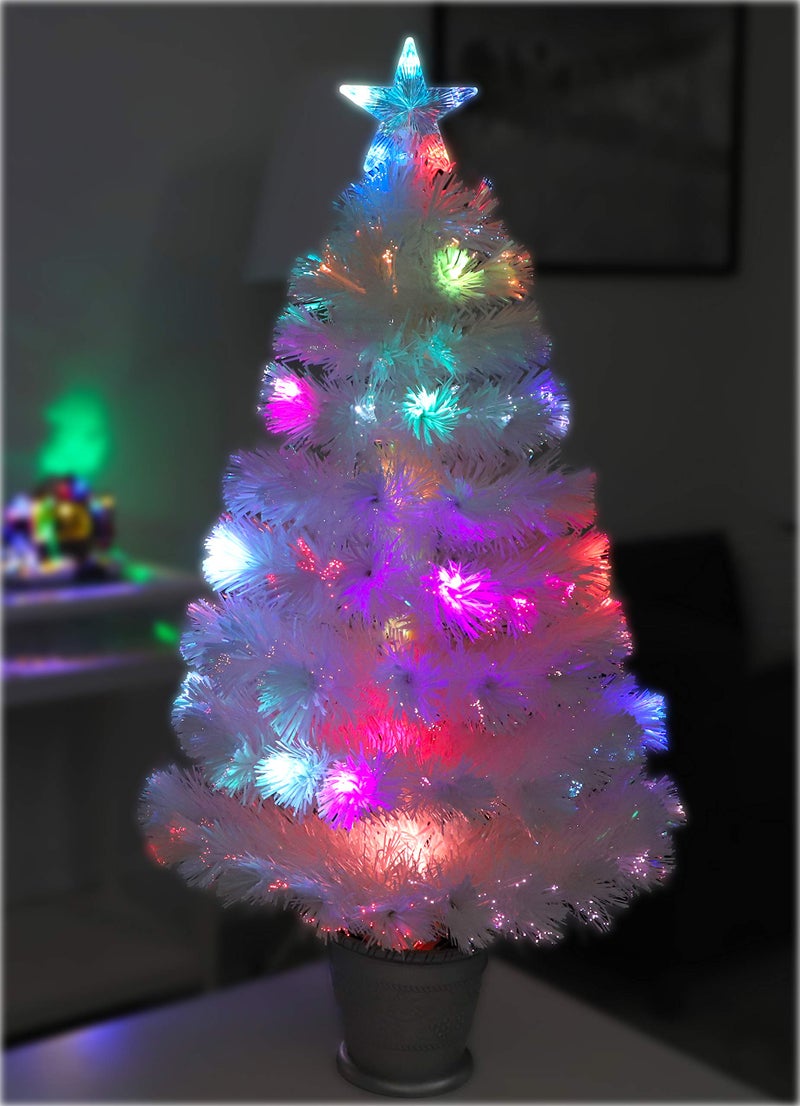 Christmas Concepts 3ft 36 Inch Fibre Optic Irridsecent Christmas Tree with LED Lights Irridescent Colour Change